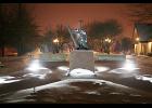 By Dave Stannard Coralville Fire Chief Dave Stannard took this evening photo of the Iowa Firefighters Memorial after a recent snow.
